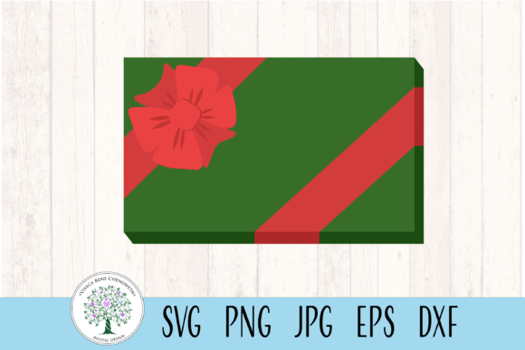 Christmas Present with Big Bow Gift Icon Graphics and Crafts