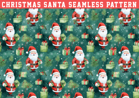 Christmas Santa Seamless Graphics Freebies