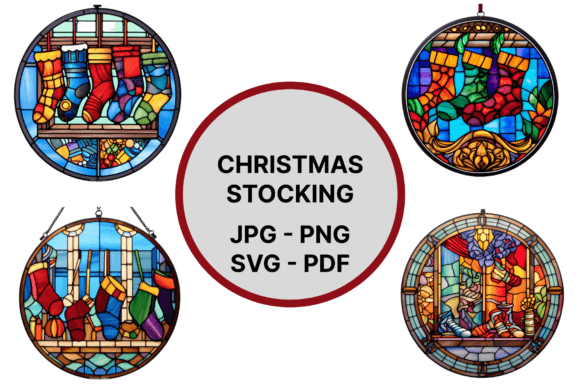Christmas Stocking PNG-JPG-SVG-PDF Graphics Freebies
