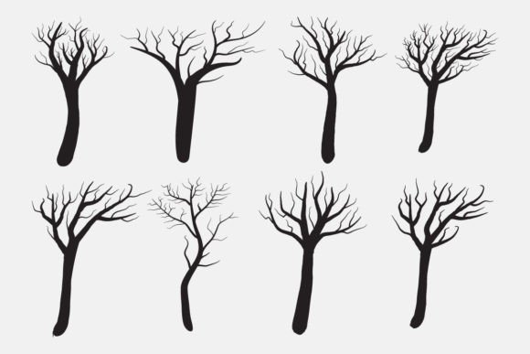 Halloween Dry, Spooky, Scary Tree Vector