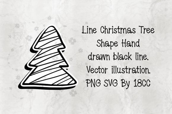 Line Christmas Tree Shape PNG SVG for Graphics and Crafts