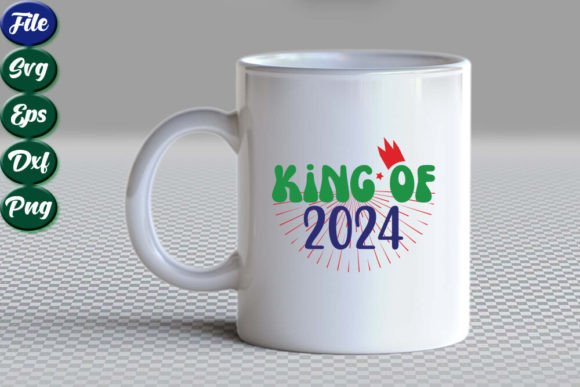 New Year SVG Design, King of 2024: A Festive Graphic Freebie for Branding