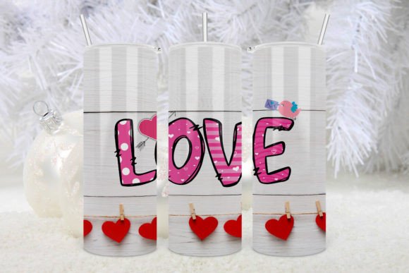 Wood Tumbler Wrap Heart Love Valentine