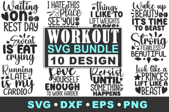Workout SVG Bundle for Graphics and Crafts